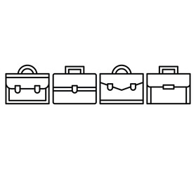 briefcase bag icons vetor design simple line black white modern flat illustration collections sets isolated