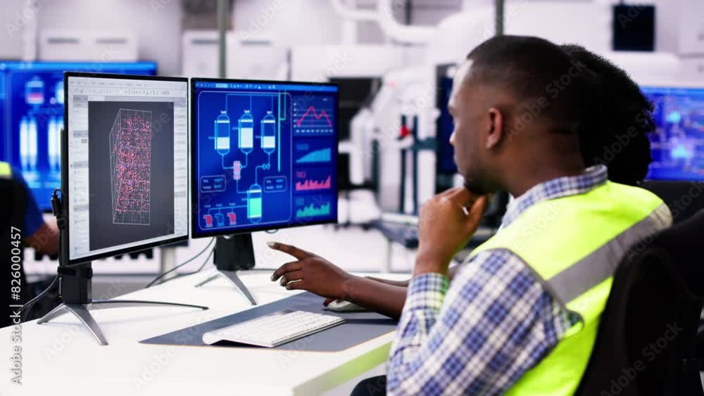 Aufkleber Industrial Data Automation System On Computer