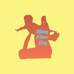 Happy Fathers Day, card background with dad and son