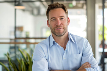 Confident business professional in modern office environment