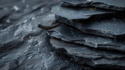 Black Stone Background for Product Display. Cosmetics Template with copy-space.