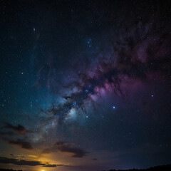 Fototapeta premium Starry night sky, sky with starts, colorful sky with stars in the night, colorful sky with stars, Different colors of starts on the sky in night time,