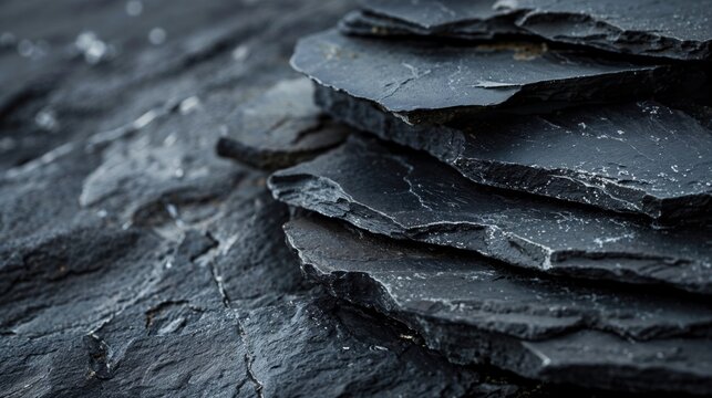Black Stone Background for Product Display. Cosmetics Template with copy-space.