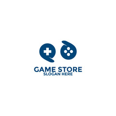 game store logo design template, game pad or game controller logo icon