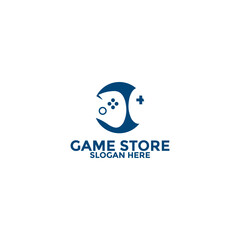 game store logo design template, game pad or game controller logo icon