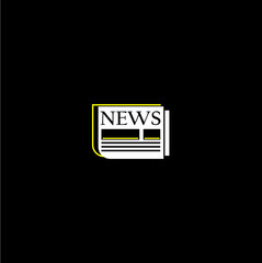 News icon trendy and modern symbol for graphic and web design on black background  