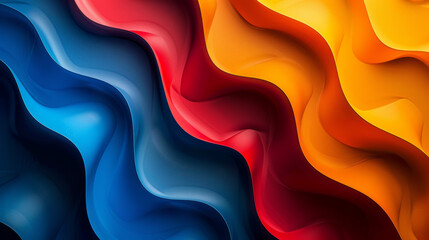A colorful wave with blue, red, and yellow colors