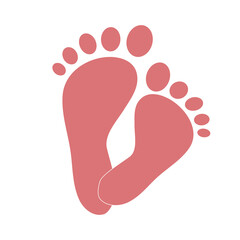 foot print on white background