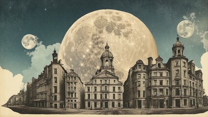 old castle in the moonlight - Powered by Adobe