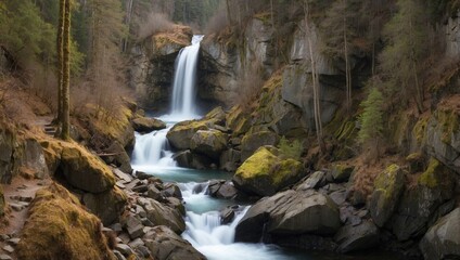 Fototapeta premium waterfall in the forest