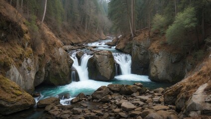 Obraz premium waterfall in the forest