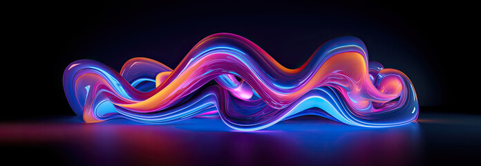 Abstract colorful wave on dark background
