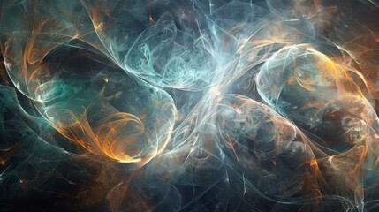 An abstract interpretation of the dual nature of light and matter with tangled and overlapping lines symbolizing the complex relationship between the two.