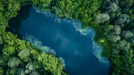 a wonderful waterfront landscape from a bird's eye view, generated by AI