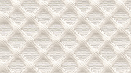 Fototapeta premium Diamond Patterned White Crosshatched Fabric Texture Close-Up