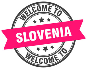 Welcome to Slovenia stamp. Slovenia round sign