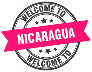 Welcome to Nicaragua stamp. Nicaragua round sign