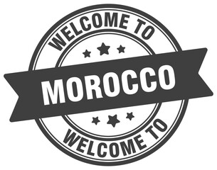 Welcome to Morocco stamp. Morocco round sign