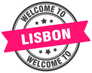 Welcome to Lisbon stamp. Lisbon round sign