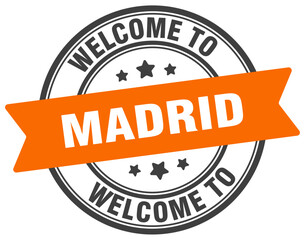 Welcome to Madrid stamp. Madrid round sign