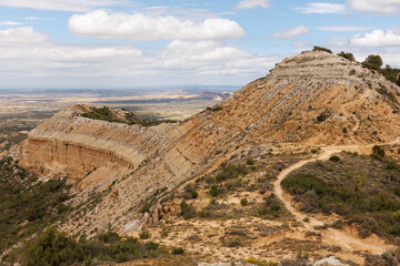 Vue des Bardenas Reales, une région naturelle semi-désertique de Navarre, en Espagne.