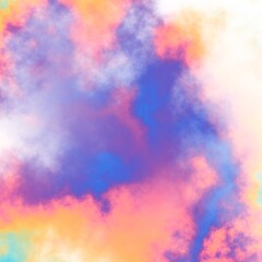 Fractal render, abstract fantasy background of colorful sky with colorful clouds