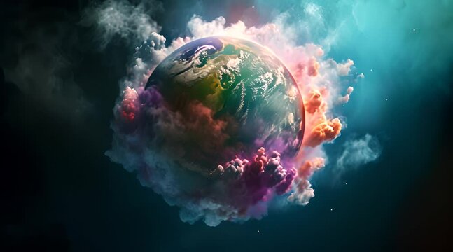 International day ozone layer. Global warming. Destruction of ozone layers on planet Earth.	