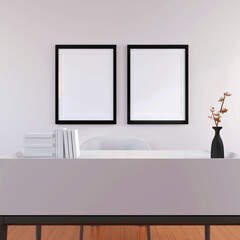 Living Room Decor Mockup Featuring a Wall Poster Frame in a Modern Interior