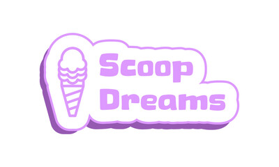 Ice cream summer sticker, label design graphic. Vector illustration