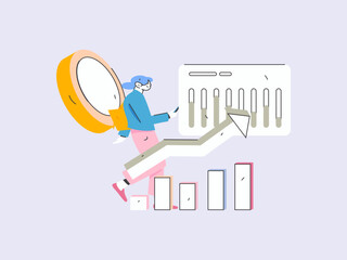 Internet financial management investment flat vector concept operation hand drawn illustration
