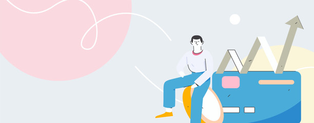 Internet financial management investment flat vector concept operation hand drawn illustration
