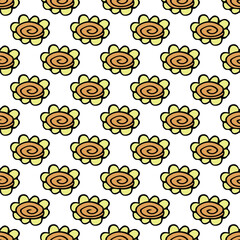 Summer seamless pattern with flowers doodle for decorative print, wrapping paper, greeting cards, wallpaper and fabric