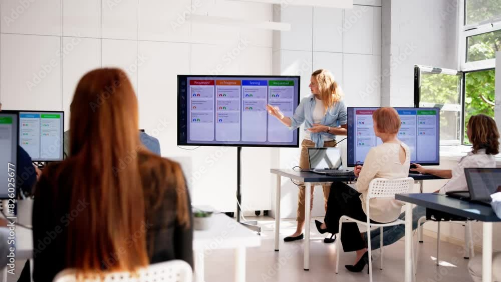 Sticker Corporate Training In A Black Classroom