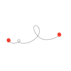 Dotted path of travel route