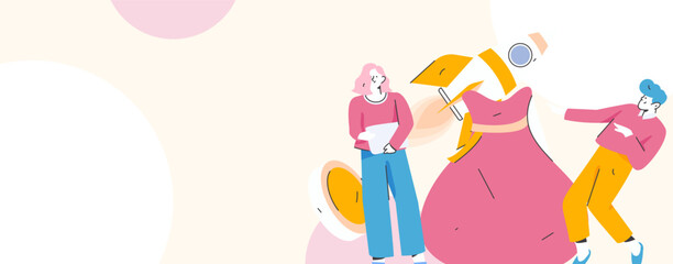 Internet financial management investment flat vector concept operation hand drawn illustration
