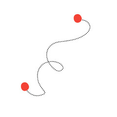 Dotted path of travel route