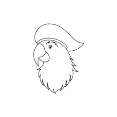An icon of a cockatoo parrot wearing a pirate hat.