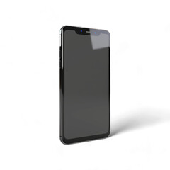 Naklejka premium A black cell phone with a black screen, isolated on transparent background, PNG.
