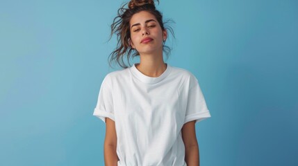 An oversized white t-shirt with a simple unisex design