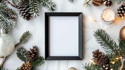 Decorative black frame, Christmas vibes