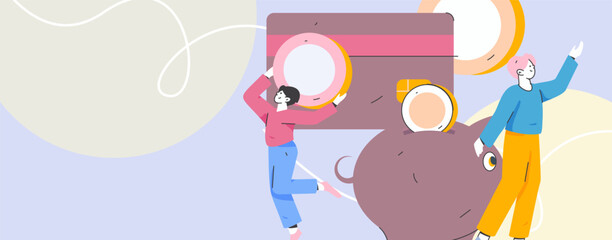 Internet financial management investment flat vector concept operation hand drawn illustration
