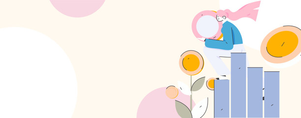 Internet financial management investment flat vector concept operation hand drawn illustration
