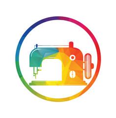 Manual sew machine vector icon.