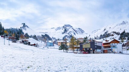 Switzerland, Pilatus Mountain, ice and snow, small town, snow, mountain town on the mountain