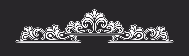 Vintage Baroque Victorian frame border monogram floral engraved scroll ornament