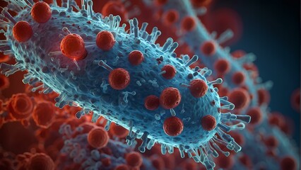 Microscopic Warfare: Viral Invasion of Bacterial Hosts.
Viruses Infected Bacteria Cells.