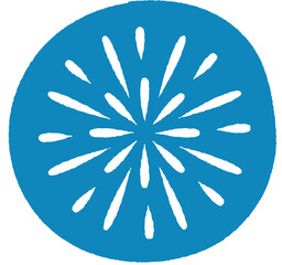 大きく開く尺玉花火　イラスト素材
