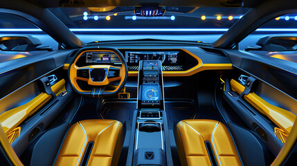 Futuristic car interiors