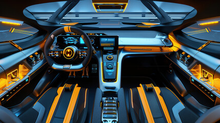 Futuristic car interiors