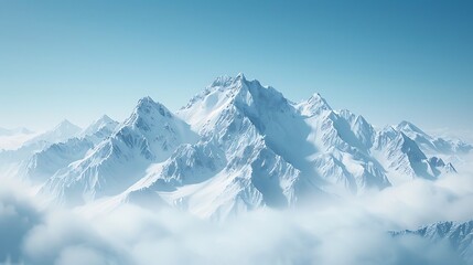 Natural beauty of a snowy mountain range with a clear sky - Powered by Adobe